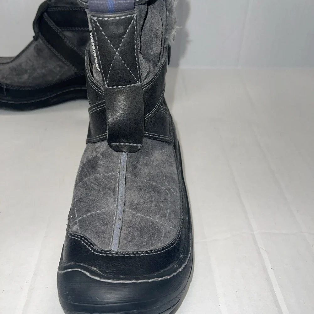 PRIVO Waterproof Winter Boots Women Size 6 Fur Lined Buckle Gray Black‎ Gorpcore